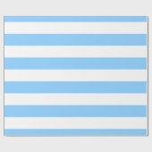 Papier Cadeau Motif Sky Blue, White XL Stripes (Plat)