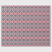 Papier Cadeau Motif slave blanc rouge (Plat)