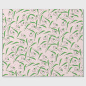 Papier Cadeau Motif Snowdrop Sur Rose Bleu (Plat)