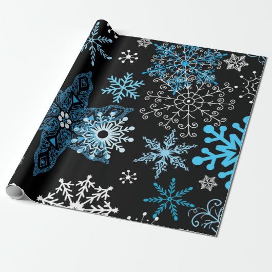 Papier Cadeau Motif Snowflake (Déroulé)