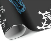Papier Cadeau Motif Snowflake (Coin rond)