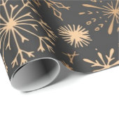 Papier Cadeau Motif Snowflake (Coin rond)