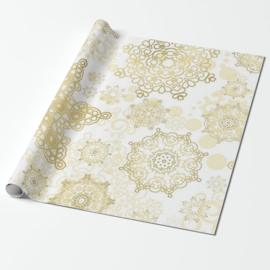 Papier Cadeau Motif Snowflake (Déroulé)