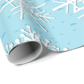 Papier Cadeau Motif Snowflake (Coin rond)