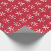 Papier Cadeau Motif Snowflake sur Red (Coin)