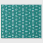 Papier Cadeau Motif Snowflake Turquoise (Plat)