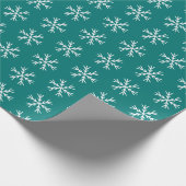 Papier Cadeau Motif Snowflake Turquoise (Coin)