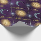 Papier Cadeau Motif soleil et lune sur violet (Coin)