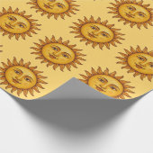 Papier Cadeau Motif Soleil Jaune. (Coin)