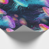 Papier Cadeau Motif sous-marin de méduse luminescente (Coin)