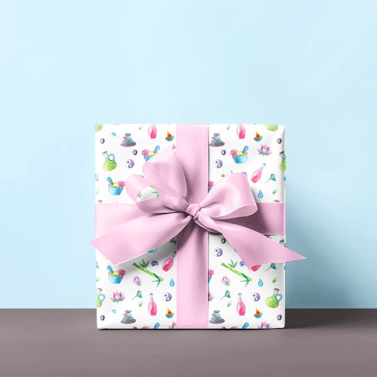 Papier Cadeau Motif Spa Aquarelle