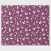 Papier Cadeau Motif Spa Aquarelle | Prune (Plat)