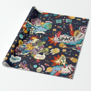 Papier Cadeau Motif spatial