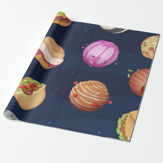 Papier Cadeau Motif spatial (Déroulé)