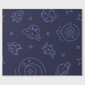 Papier Cadeau Motif spatial (Plat)