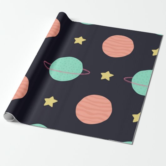 Papier Cadeau Motif spatial (Déroulé)