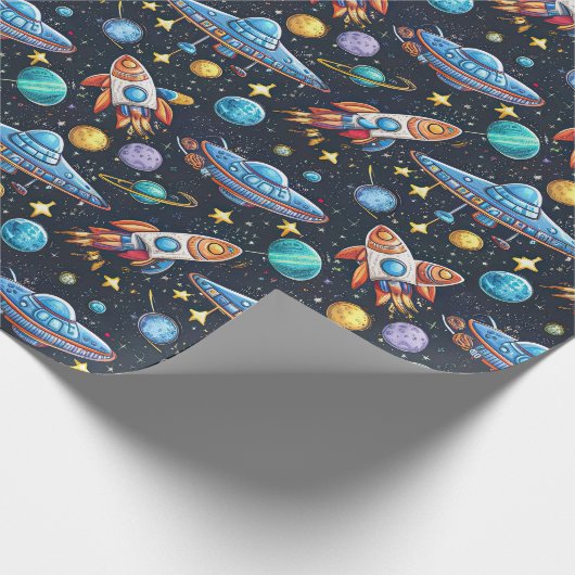 Papier Cadeau Motif spatial (Coin)