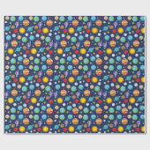 Papier Cadeau Motif spatial, Planètes, Étoiles, Cosmos, Galaxie (Plat)