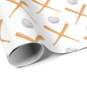 Papier Cadeau Motif sportif de baseball Batup (Coin rond)