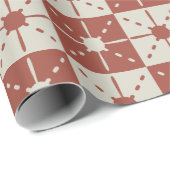 Papier Cadeau Motif Starburst moderne de terre cuite du milieu d (Coin rond)