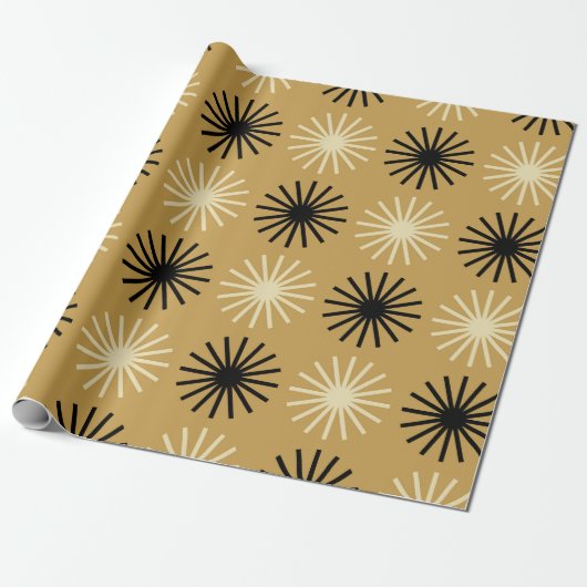 Papier Cadeau Motif Starburst moderne du milieu du siècle (Déroulé)