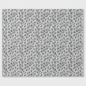 Papier Cadeau Motif style tissu-écorce - noir sur blanc (Plat)