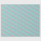 Papier Cadeau Motif Sucre de canne rose mignon - Aqua Blue Chris (Plat)