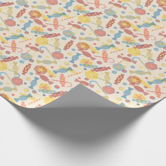 Papier Cadeau Motif Sucres Et Bonbons (Coin)