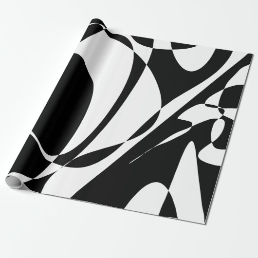 Papier Cadeau Motif super noir et blanc (Déroulé)
