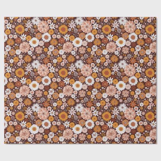 Papier Cadeau Motif super Retro Flower Garden (Plat)