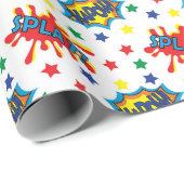 Papier Cadeau Motif Superhero brillant et gras (Coin rond)