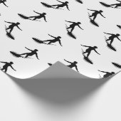 Papier Cadeau Motif Surf Surfboard COULEUR ARRIÈRE - PLAN PERSON (Coin)