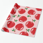 Papier Cadeau Motif Sweet Red Cherry (Déroulé)