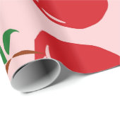Papier Cadeau Motif Sweet Red Cherry (Coin rond)