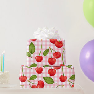 Papier Cadeau Motif Sweet Red Cherry