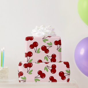 Papier Cadeau Motif Sweet Red Cherry