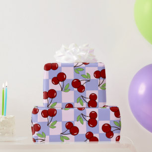 Papier Cadeau Motif Sweet Red Cherry