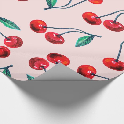 Papier Cadeau Motif Sweet Red Cherry (Coin)