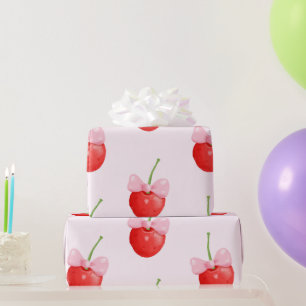 Papier Cadeau Motif Sweet Red Cherry