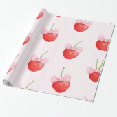 Papier Cadeau Motif Sweet Red Cherry (Déroulé)