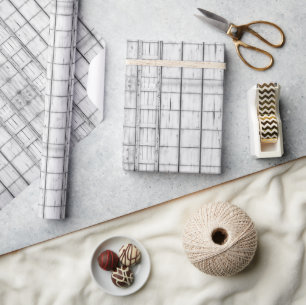 Papier Cadeau Motif symétrique en bois blanc