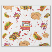 Papier Cadeau Motif Taco avec Arrière - plan de chili séché (Plat)