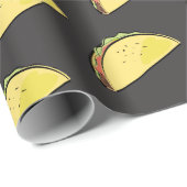 Papier Cadeau Motif Taco Noir (Coin rond)