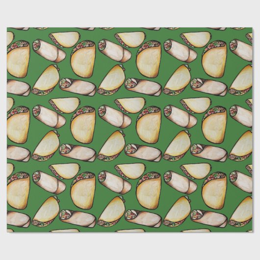 Papier Cadeau Motif Tacos et Burritos (Plat)