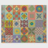 Papier Cadeau Motif Talavera. Un patchwork indien. Nom turc (Plat)