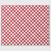 Papier Cadeau Motif Tartan blanc rouge diagonal (Plat)