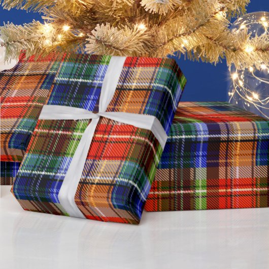 Papier Cadeau Motif Tartan Plaid Flannel Multicolore