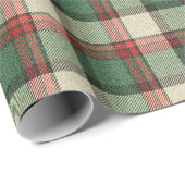 Papier Cadeau Motif Tartan Plaid Noël (Coin rond)