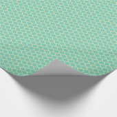 Papier Cadeau Motif Teal-Vert et beige de Quatrefoil (Coin)