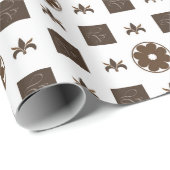 Papier Cadeau Motif tendance et élégante À damiers (Coin rond)